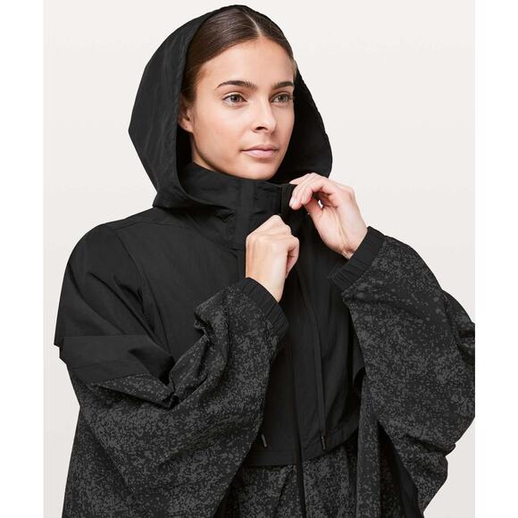 LULULEMON Ride & Reflect Jacket Womens M/L Black Hooded Packable Lightweight - Picture 5 of 16